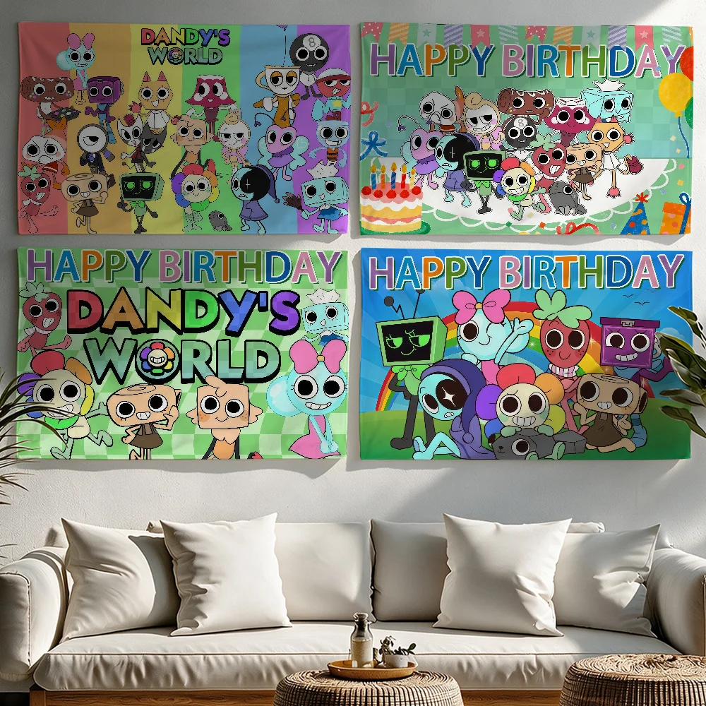 Game D-Dandys W-world Birthday flag Tapestries Outdoor Parties Bedrooms Living Rooms Dorm Rooms Wall Decor Banners Gifts