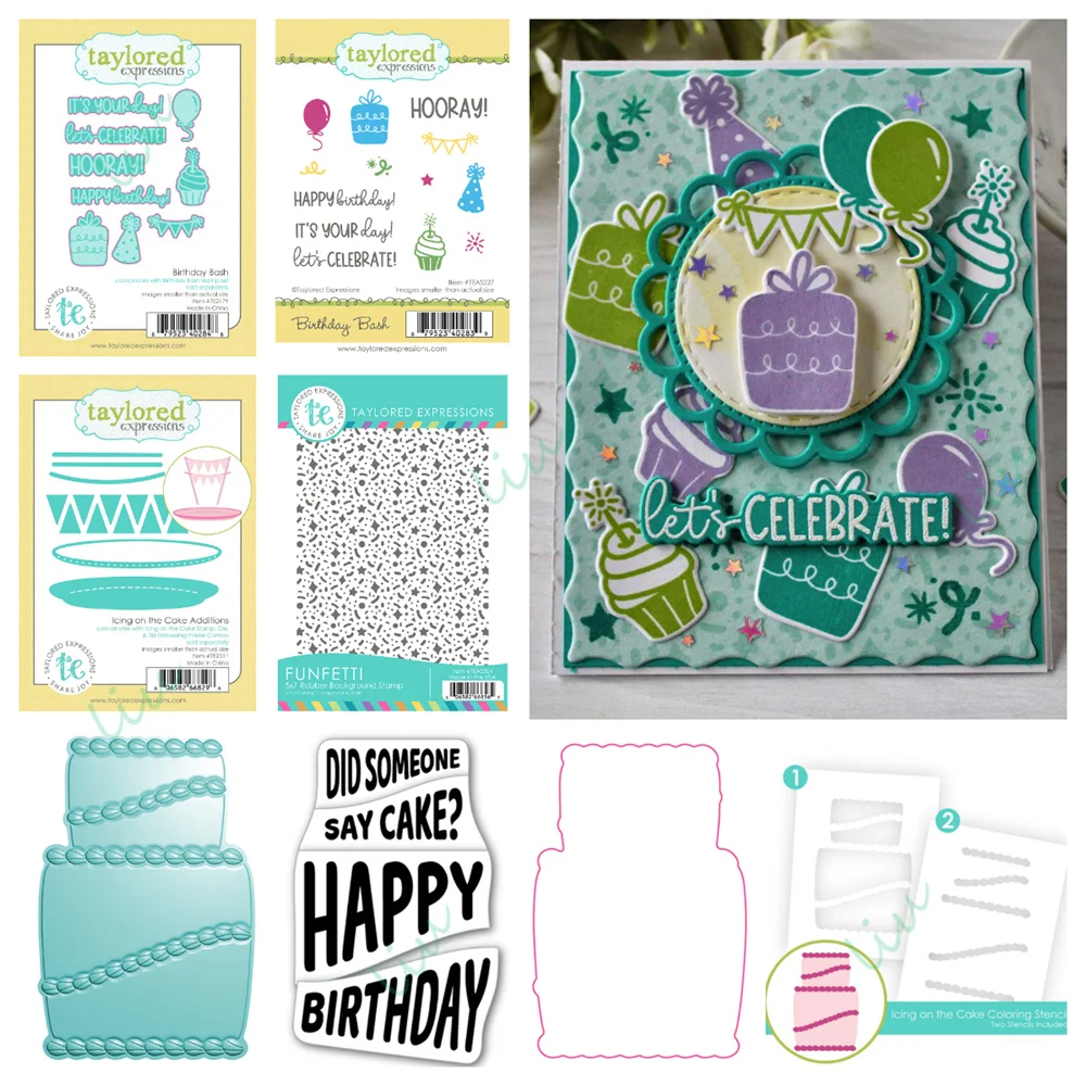

2025 June New Metal Cutting Dies Stamps Stencils Hot Foil for DIY Diary Birthday Greeting Cards Crafts Summer Icing on the Cake
