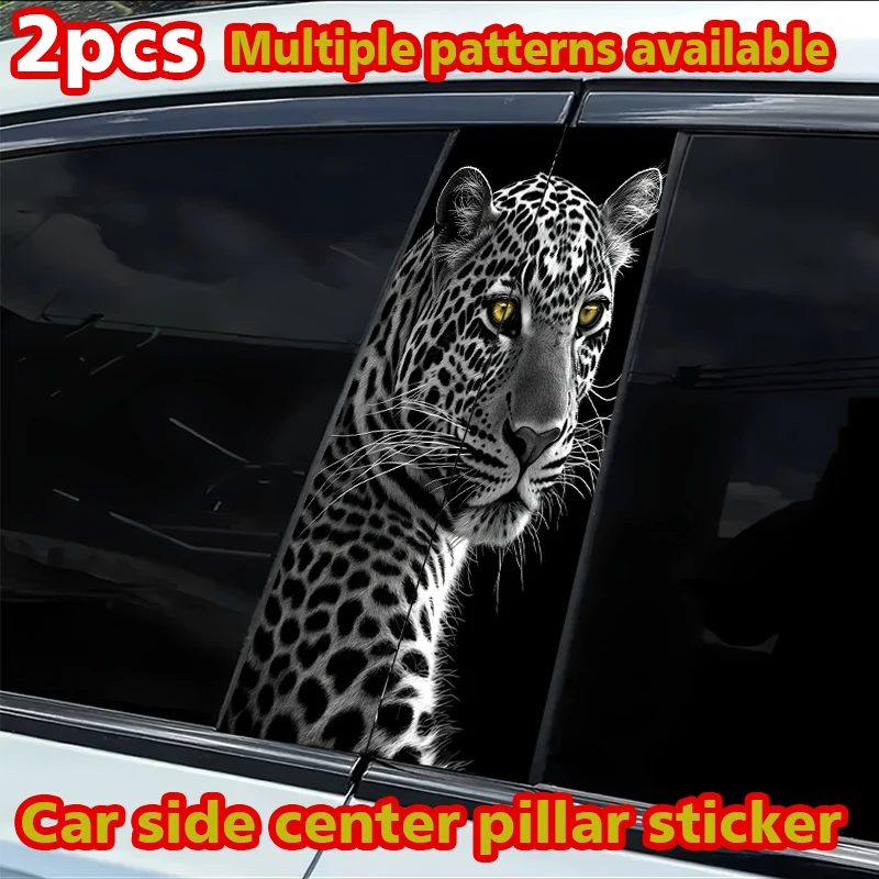 

2pcs car center pillar protection stickers Leopard Pattern scratch resistant film
