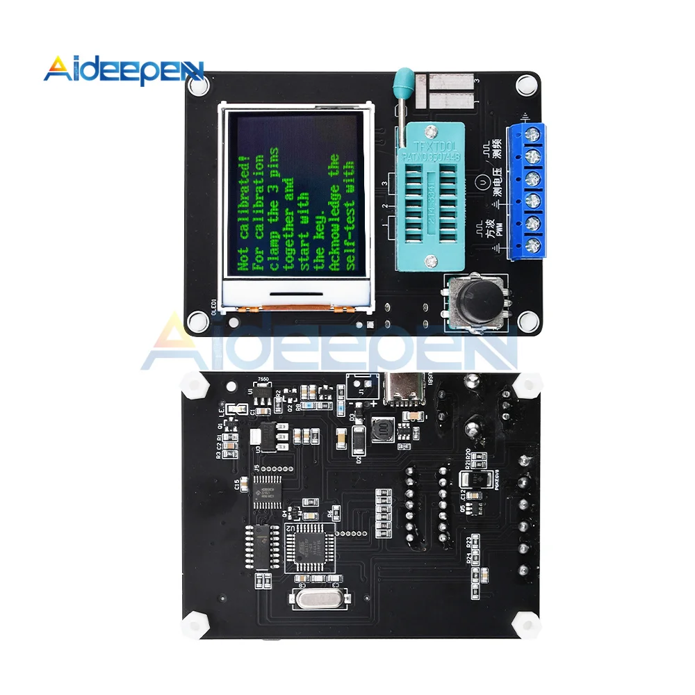 GM328A Transistor Tester DC5V Type-c Interface LCR Diode Capacitance ESR Voltage Frequency Meter PWM English Russian Version