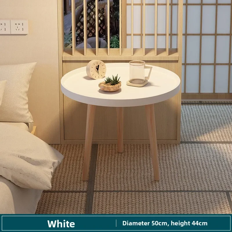 Multi-functional Small round table small apartment bedside table bedroom coffee table rack