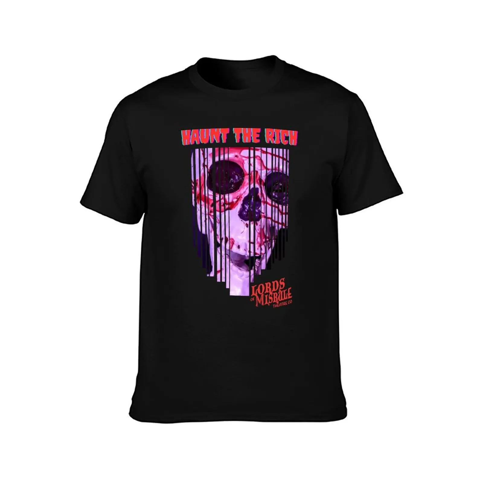 Mr. Bones Says, Haunt The Rich T-Shirt Simple Line Art Print Tee T-Shirt