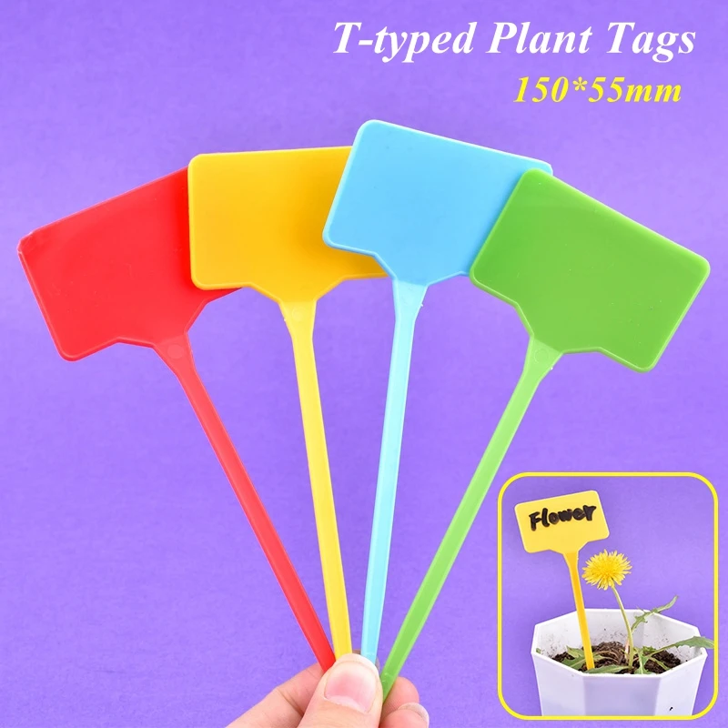 

10/30Pcs T-Shape Plastic Waterproof Plant Tags Thickened Flower Succulent Nursery Potted Markers Garden Plant Record Plate