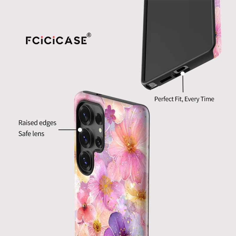 حافظة هاتف Fcicicase لهاتف سامسونج جالاكسي S20 FE غطاء طباعة زهور لهاتف سامسونج S24 Plus S25 Ultra S 23 أغطية مقاومة للصدمات #4
