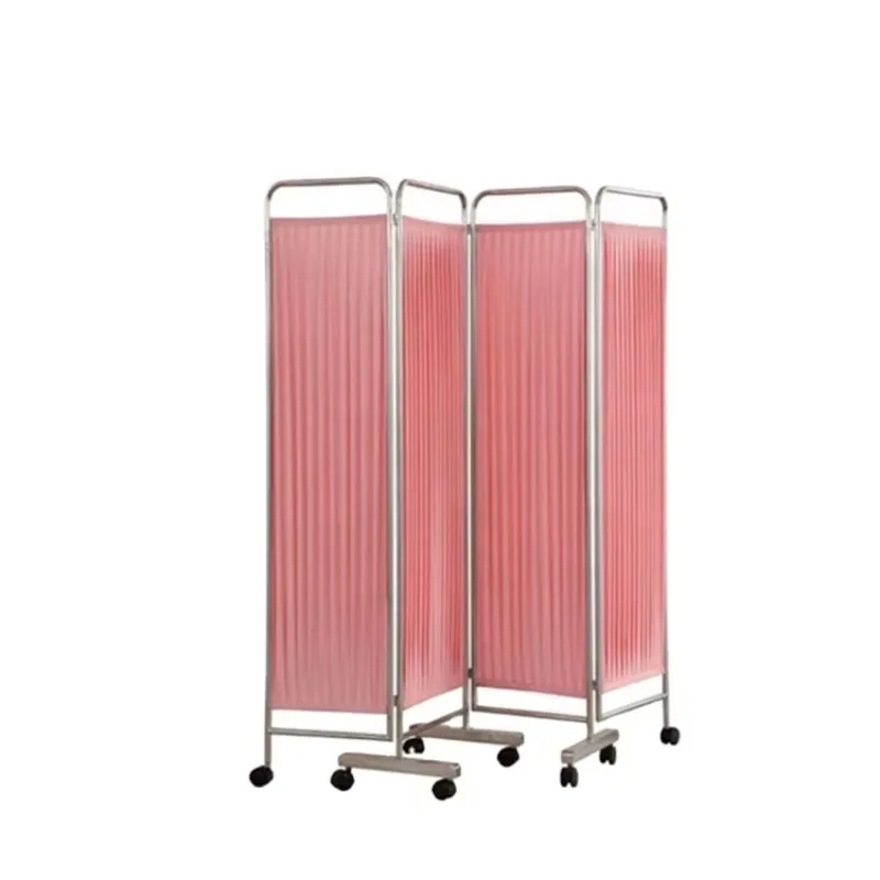 Stainless Steel Medical Hospital Bed Screen Curtain Divider Folding Screen 2026