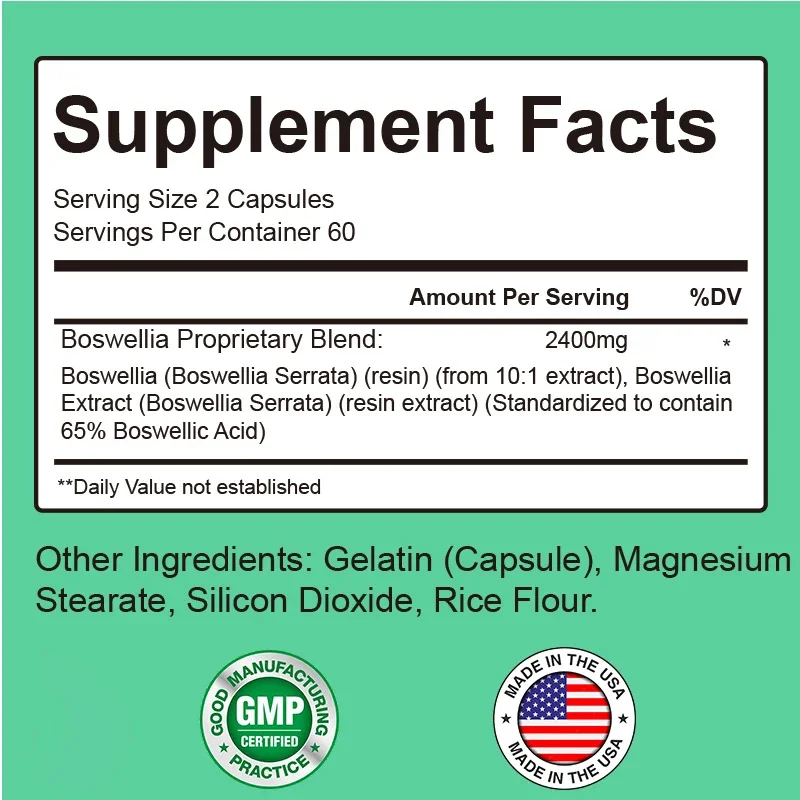 Boswellia Capsules - Joint Support, Joint Pain Relief, Antioxidant