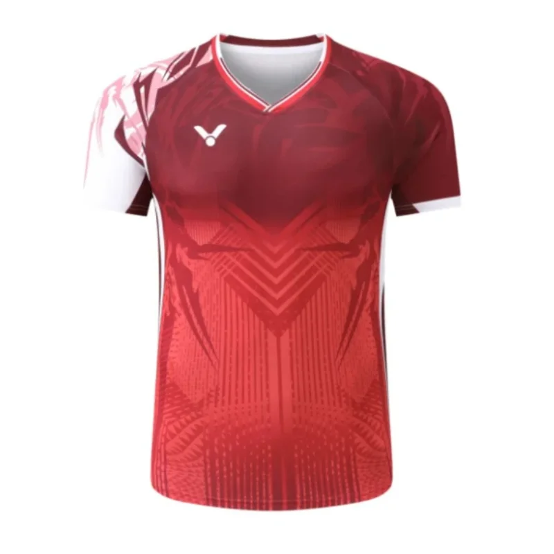 Nuevo para Victory, ropa de bádminton Tenni, Camiseta deportiva de manga corta, cómoda, transpirable, absorbente del sudor, Top fresco duradero