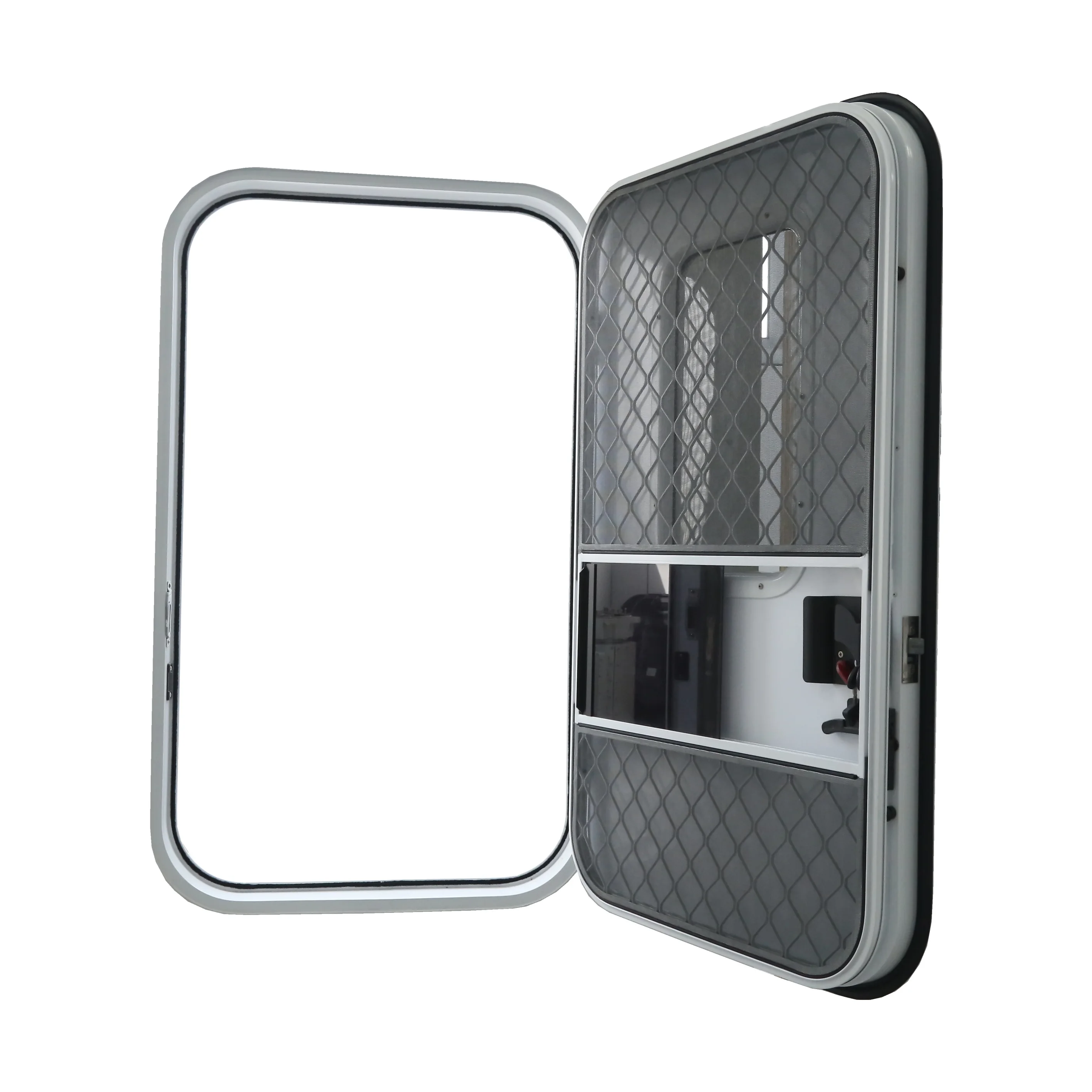 2025 حجم مخصص إطار من سبائك الألومنيوم متنقل قافلة مقطورة باب RV مع الوقاية من الحشرات