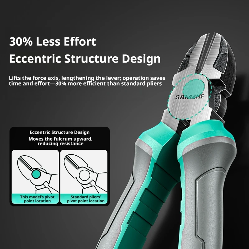 SAMZHE 6 Inch Diagonal Pliers Multi-Functional Wire Cutters Wire Stripper Diagonal Pliers Wire Cutter Side Cutter Cable Shears
