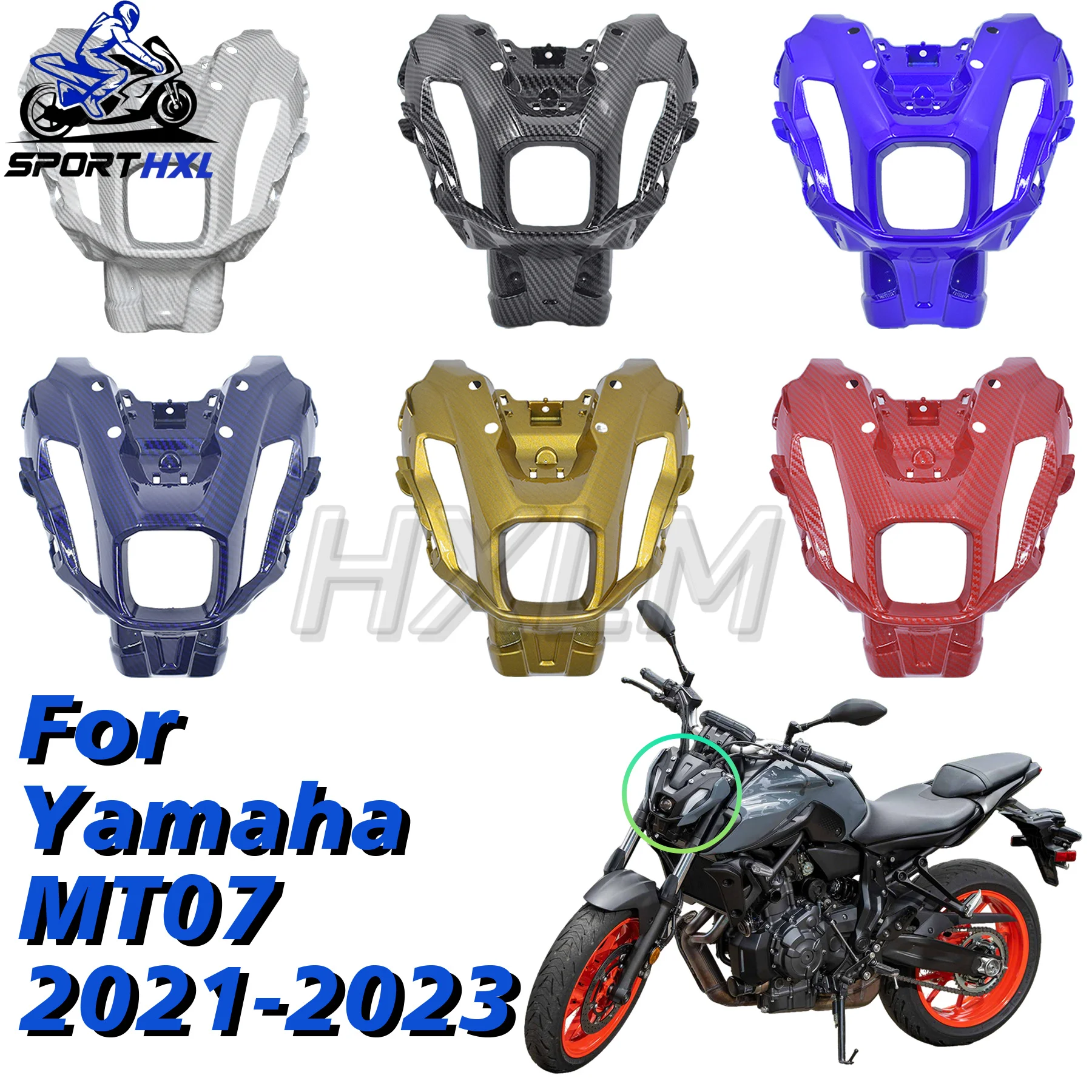 

Fit for YAMAHA MT07 2023-2022-2021 Headlight Cover Protective Shell Instrument Frame Upper Fairing MT-07 Motorcycle Accessories