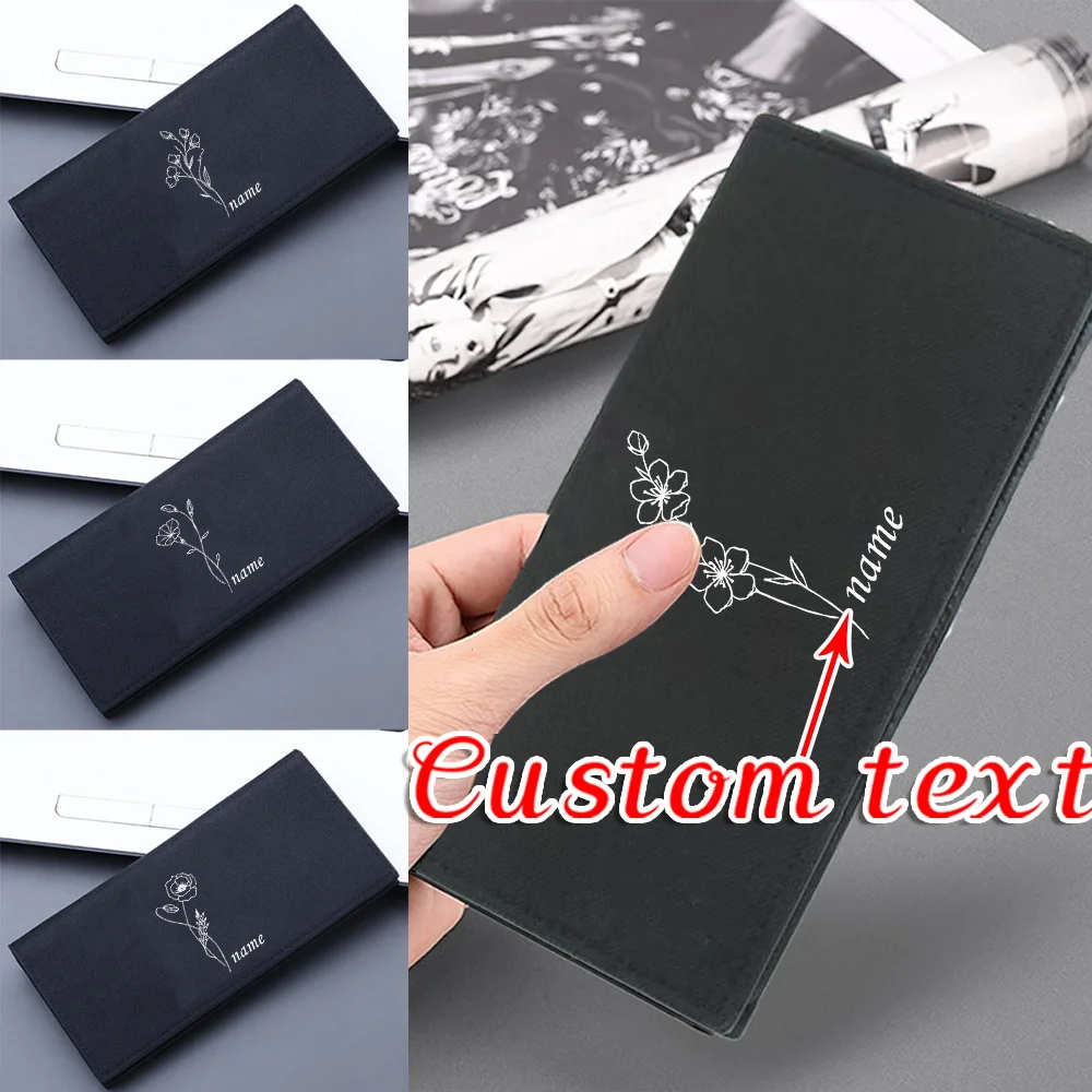 

Персонализированный индивидуальный кошелек с именем, банковский держатель, кошелек, простая карманная книжка, кредитная карта, высококачественные кошельки, прочная сумка-органайзер