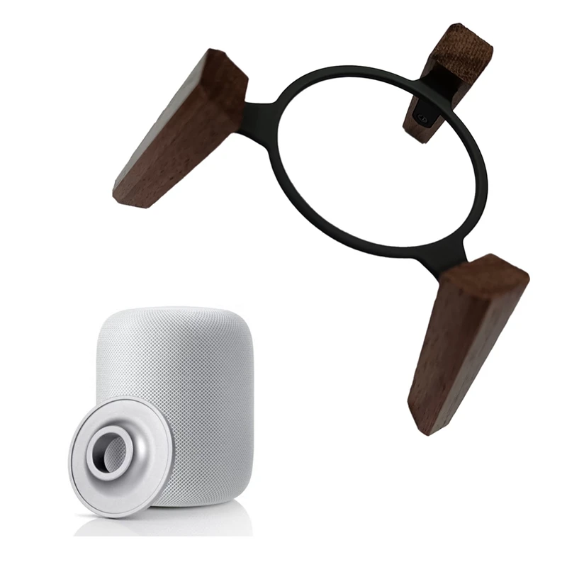 Multifuncional Desktop Anti-Slip Bracket para Homepod Mini, Apple Audio Bracket Parts, Wood Base, Acessórios