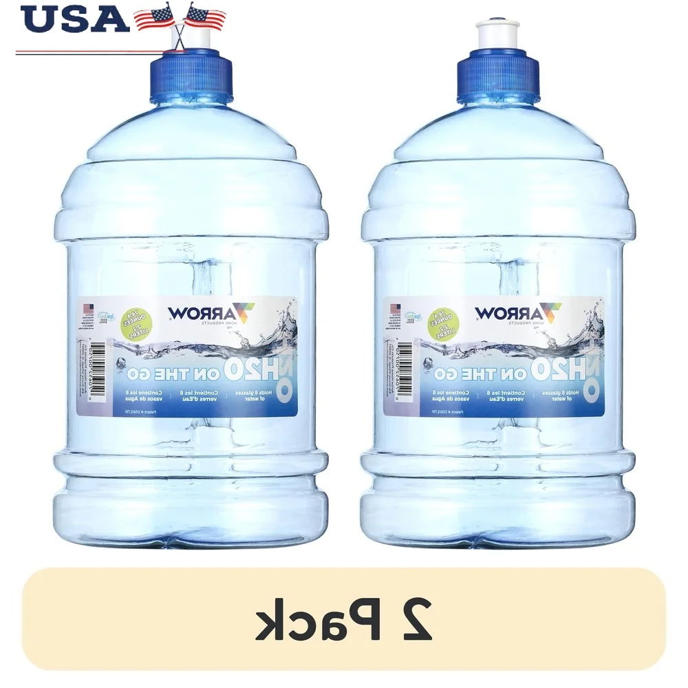 عبوة من زجاجة مياه مقاومة للتسرب سعة 2.2 لتر مع غطاء دفع ومقبض متكامل وحاوية مشروبات للياقة البدنية قابلة لإعادة الاستخدام للأنشطة الخارجية