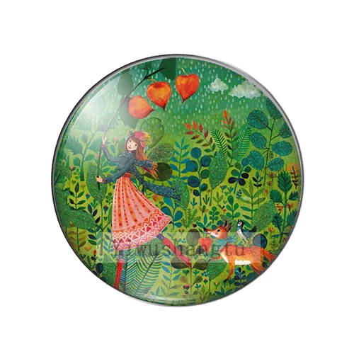 Pretty colored ink fairy girl flowers Art Paintings 8mm/12mm/20mm/25mm Round photo glass cabochon demo flat back Making findings