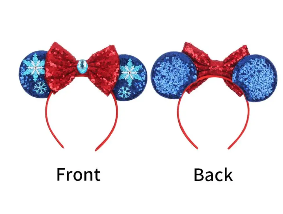 Bow Sequins Headband Christmas Shine Hairband Cosplay Princess Hair Hoop Cartoon Hiairstick Party Atmosphere Supplies 5pcs/Lot