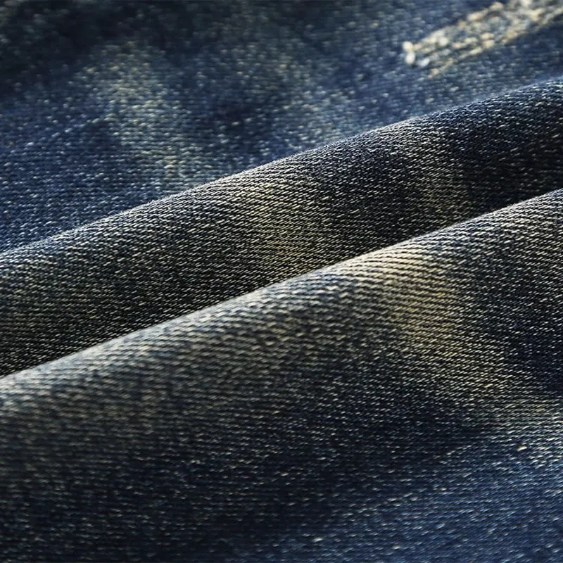 

Hombretalian fashion designer men's high-quality elastic slim fit corrugated washed Y2Kblue jeans retro denim pants hombre