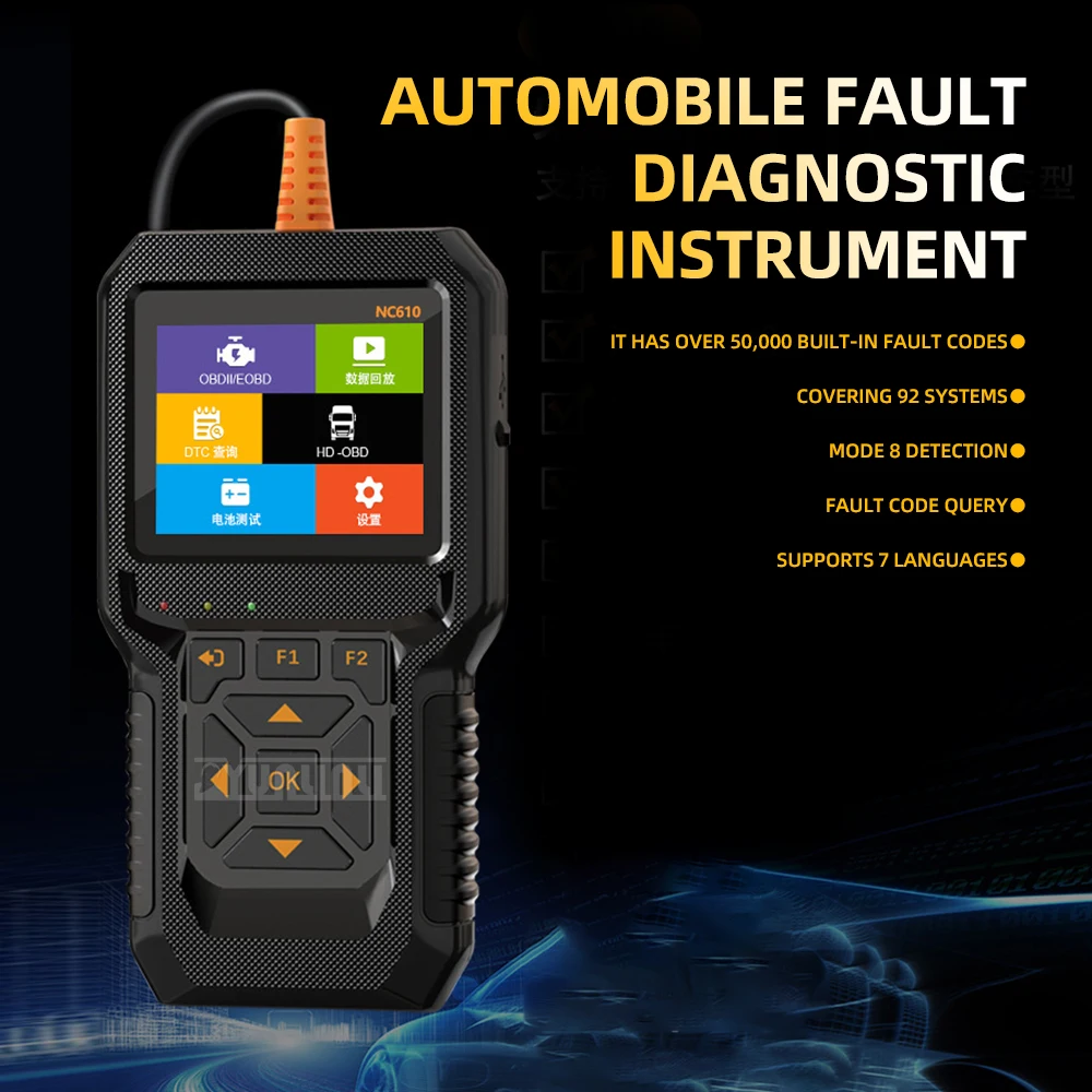 Check Engine Light Reset,Multifunctional Scanner for Diesel Engine System Diagnosis,  and Annual Inspection Pre-inspection