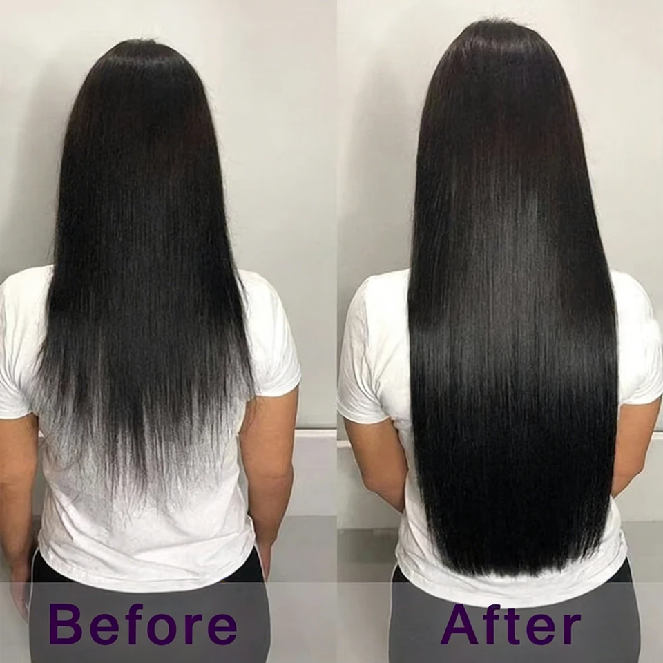 Extensiones sin costura de cabello humano brasileño Remy, natural y suave, 8 piezas, 120g, con clip 6