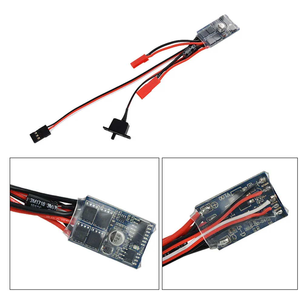 1szt 10A ESC Szczotkowy regulator prędkości do 1/16 1/18 1/24 RC Car Crawler WPL C24 B16 B24 B36 RC Boat