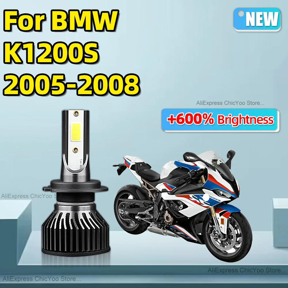 

For BMW K1200S 2005 2006 2007 2008 H7 LED Motorcycle Headlight Bulbs 12V 15000LM Moto Lights 6000K Lamp Canbus Error Free