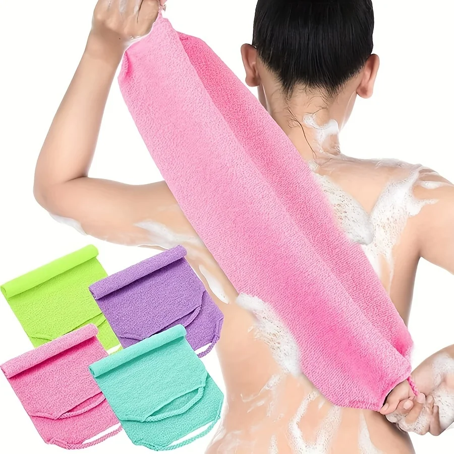 

1pc Long Exfoliating Back Scrubber Towel - Extra Long Body Scrubber for Back & Hard-to-Reach Areas, Gentle Exfoliating