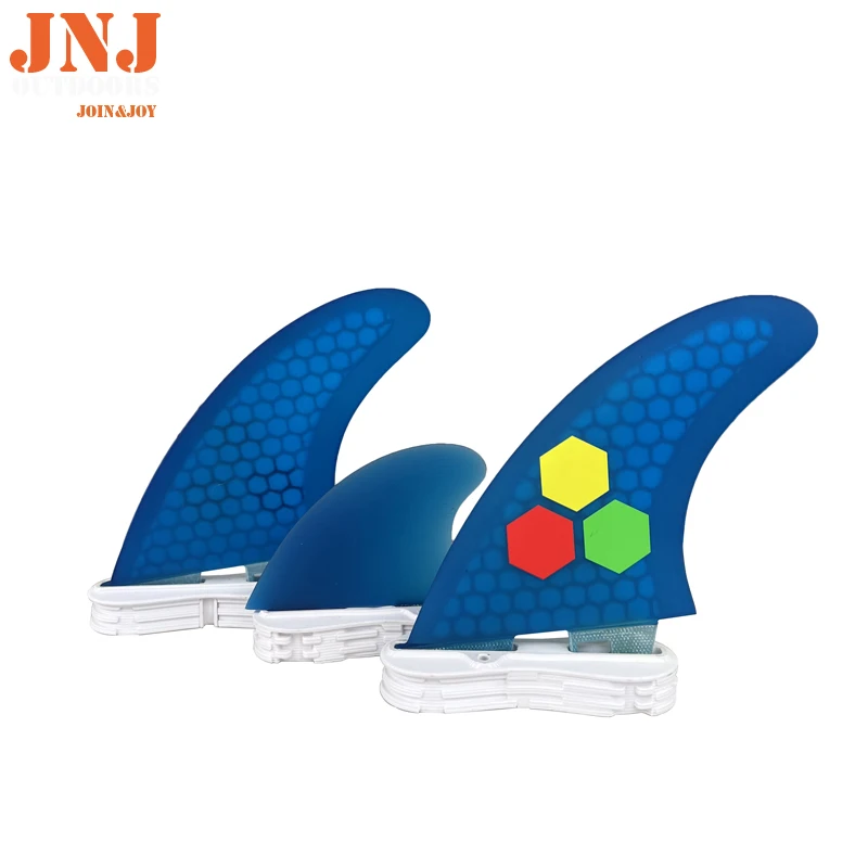 JNJ FCS II Wavepool Surfboard Fins 2x Mf Medium And 1x Generation 1 Small Center Thruster