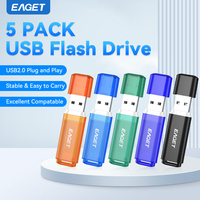Eaget USB Flash Drive Transparent Shell USB2.0 5pcs/10pcs Pack 4GB 8GB 16GB 32GB 64GB Multi Color Pen Drive Set for PC Laptop