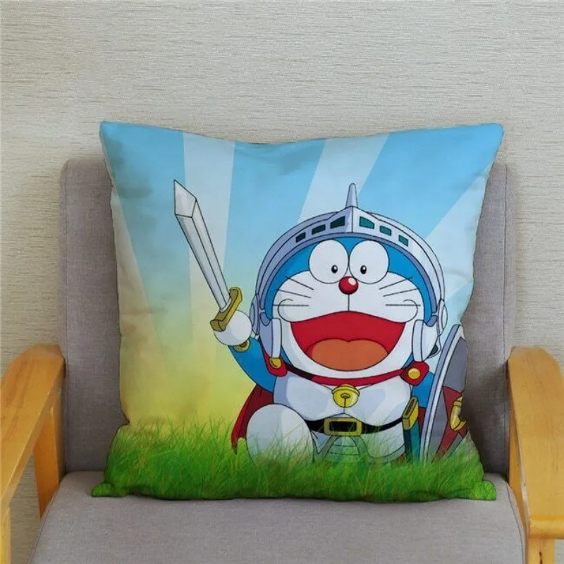 Japan Anime Doraemon Cushion Cover Cartoon Cute Robot Cat Print Pillow Case