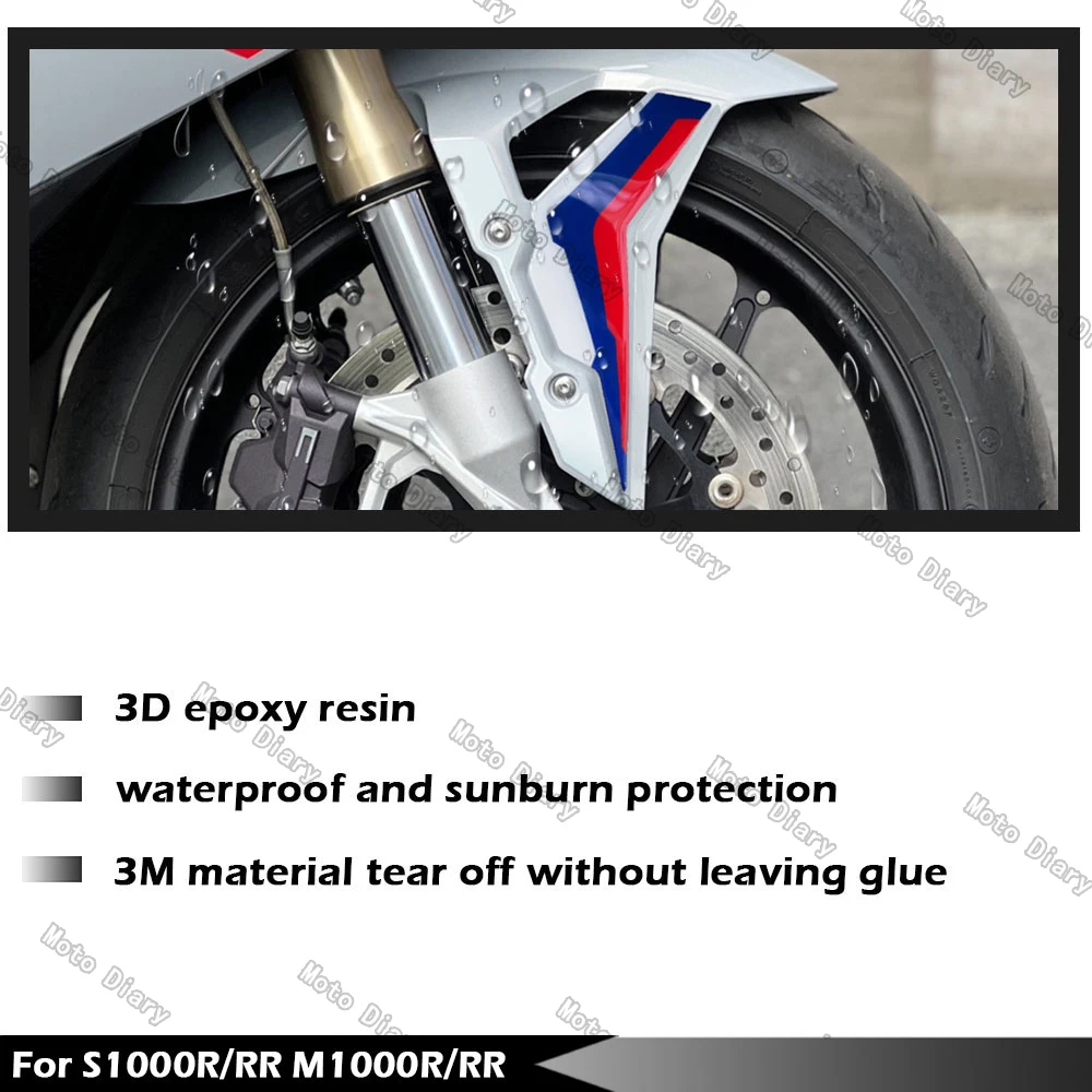 3D Motorcycle Front Fender Sticker Accessories Decals For S1000RR S1000R M1000RR M1000R 2019-2024