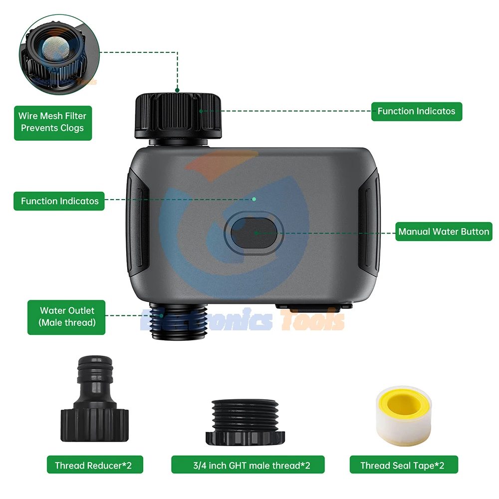 

Wi-Fi автоматический контроллер полива мобильного телефона с дистанционным управлением интеллектуальный разбрызгиватель для полива двора и сада