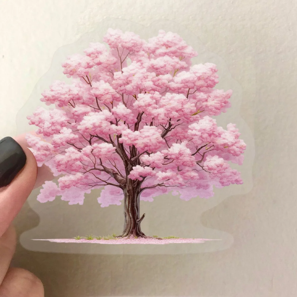 

50PCS Cartoon Plant Watercolor Carambola Tree Transparent PET Decorative Guitar Laptop Water Cup Waterproof Sticker Kids Toy