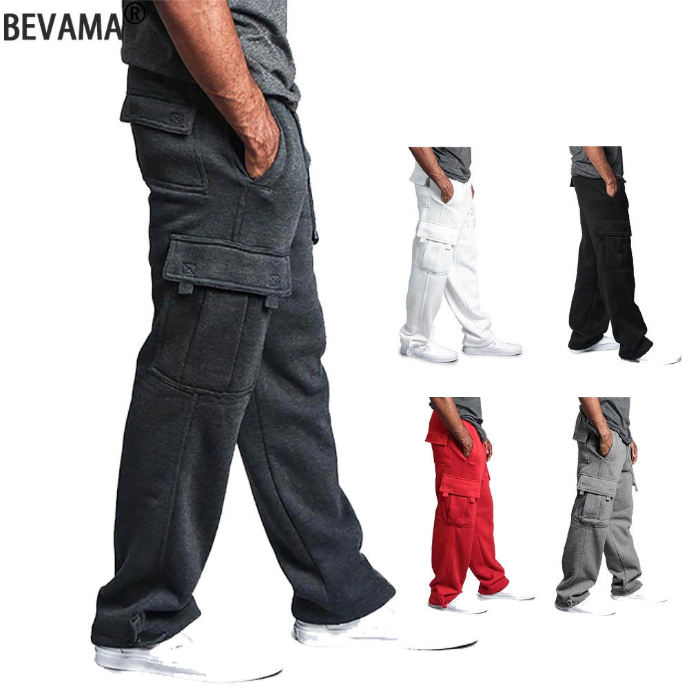 Multi Pocket Men Trousers Gray Sweatpants Casual Cargo Pants Hip Hop Streetwear Pant Loose Male Trouser Pants Joggers Type Pants