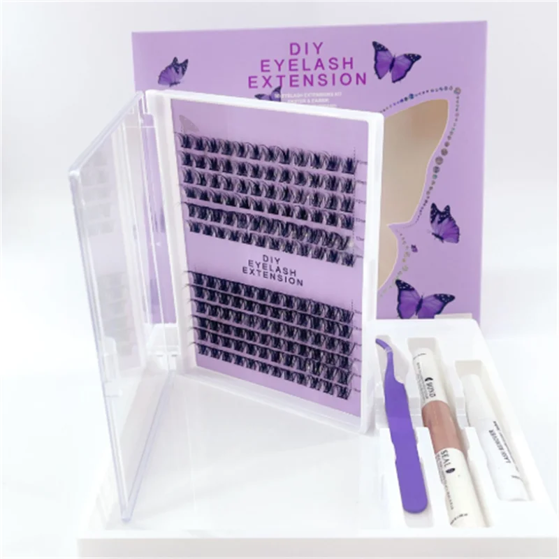 ชุดขนตาปลอมแบบ 3 มิติ ติดเองได้ รูปทรงกากบาทยาว หนาแน่น สำหรับต่อขนตาด้วยตัวเอง ใช้งานง่ายและรวดเร็ว