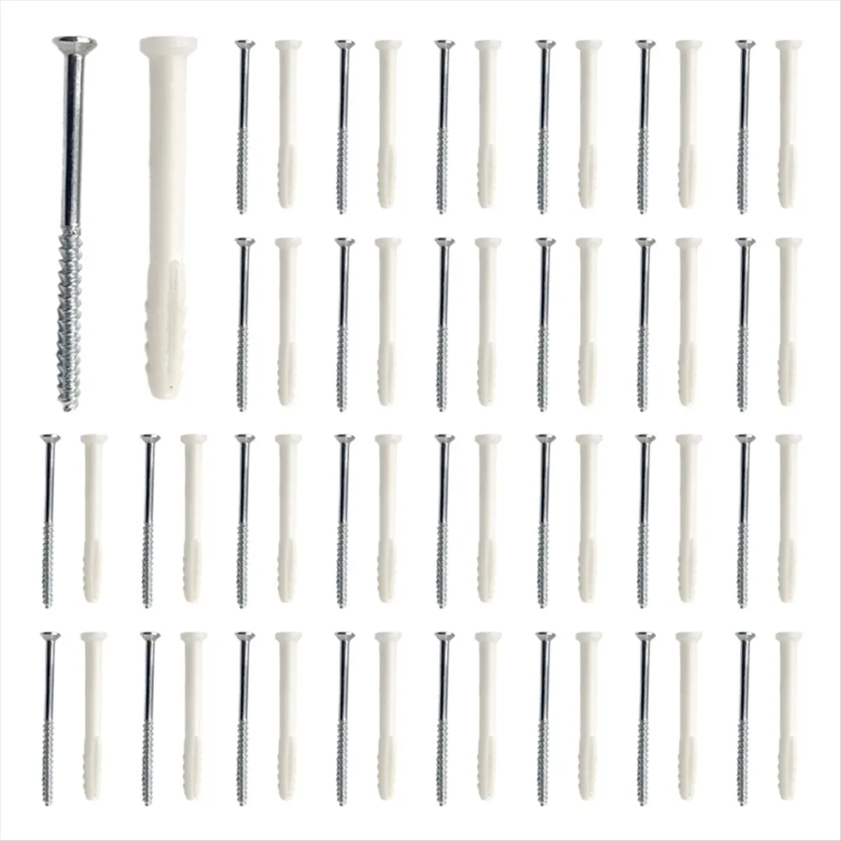 AA77 NEW  100pcs Plastic Expansion Tube with Screws Wall Plug Fasteners Simple Long Type Glue Plug Expansion Bolt