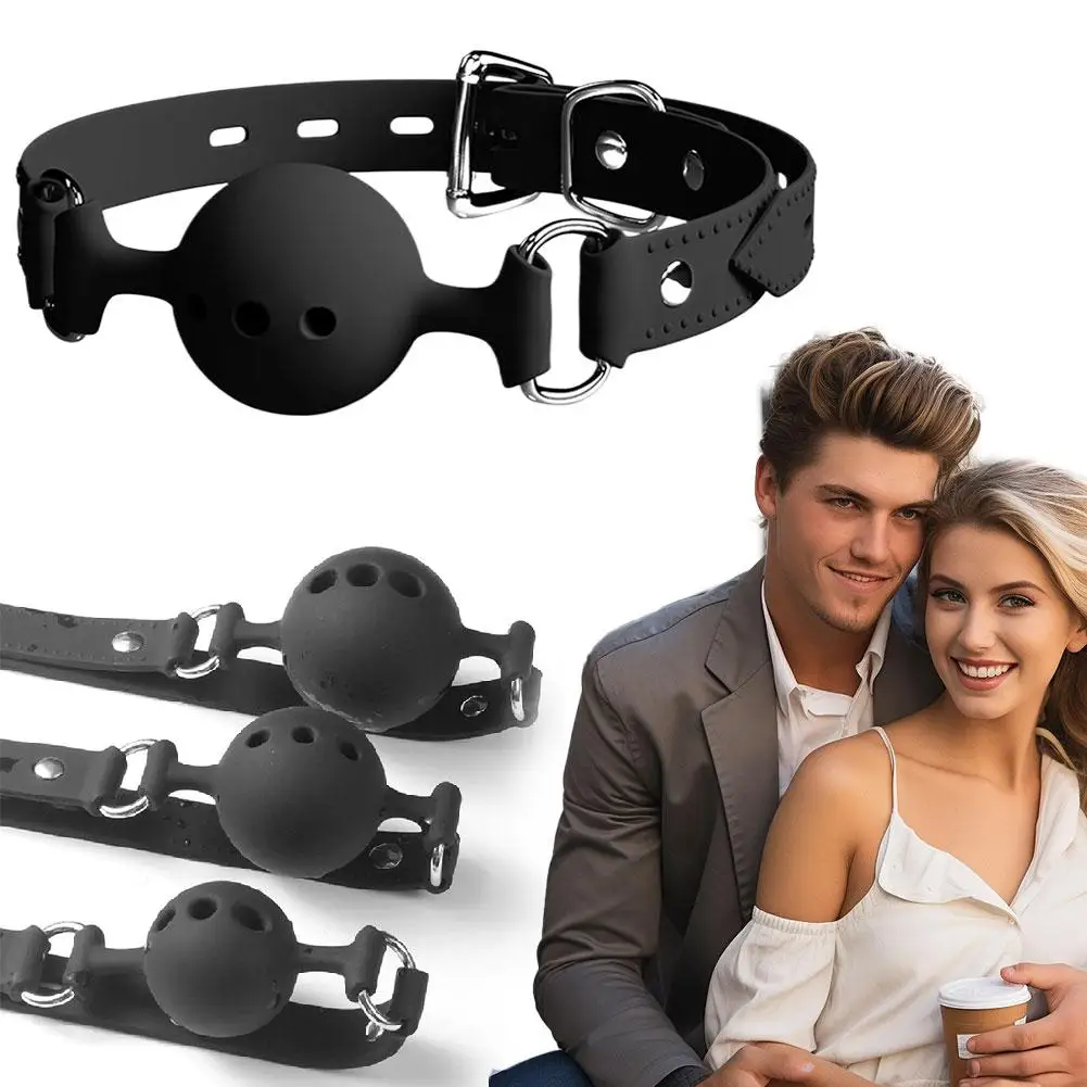 سيليكون الفم التوصيل الكرة ألعاب جنسية الكرة الصلبة الكمامة الفم الكمامة ل SM لعبة التنفس ثقوب الكرة التوصيل #2