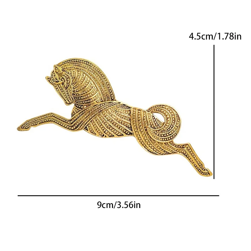 Vintage Metal Running Horse Brooch Pins Trendy Fashion Women Brooches Gift