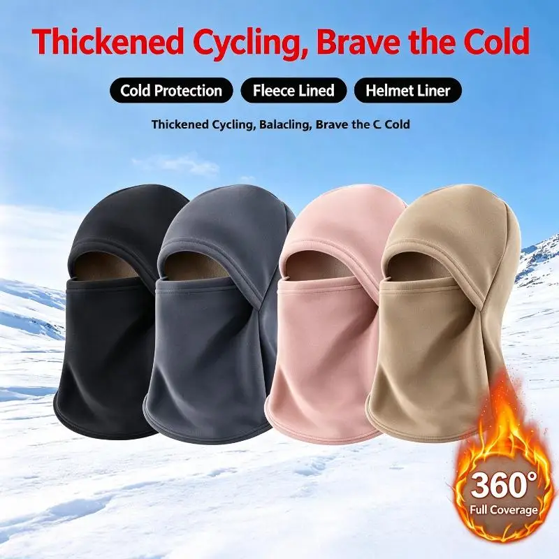 Warm Winter Fleece  Full Face Windproof Thick Lining for Men Women Skiing Hiking Motorcycle Commuting
