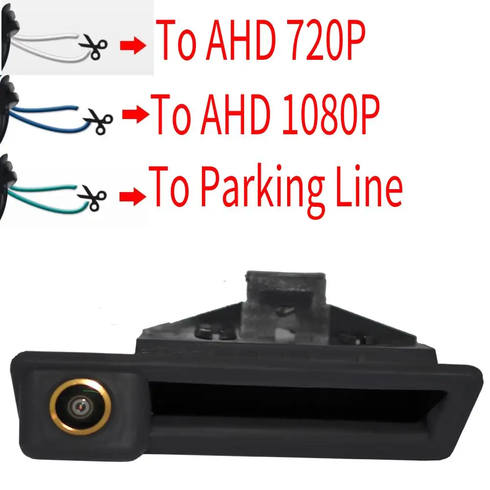 Cámara de visión trasera para coche, accesorio para aparcamiento, CCD, CVBS o AHD, 720P, 1080P, manija de maletero, HD, marcha atrás, para BMW 3, 5, E60-63, E70-7, E84, E90-93, X5, X6, X1