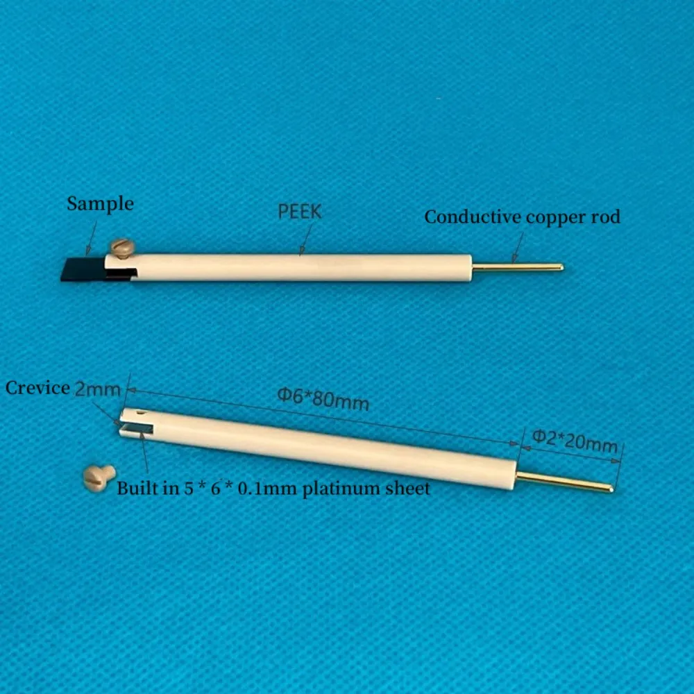 New Arrival 6mm PEEK Working Electrode Clip 3mm Miniature Platinum Electrode Clamp Clip with 2mm Gap Can Be Invoiced