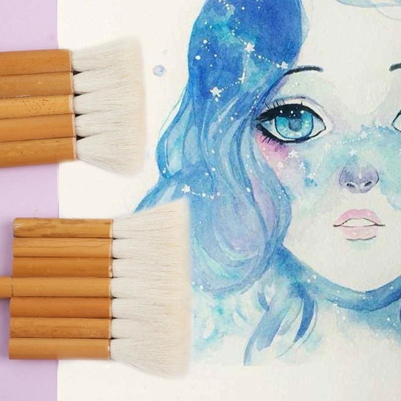  Hake Brush Artist Painting Bristles Sheep Hair for Watercolor Pottery Ceramic