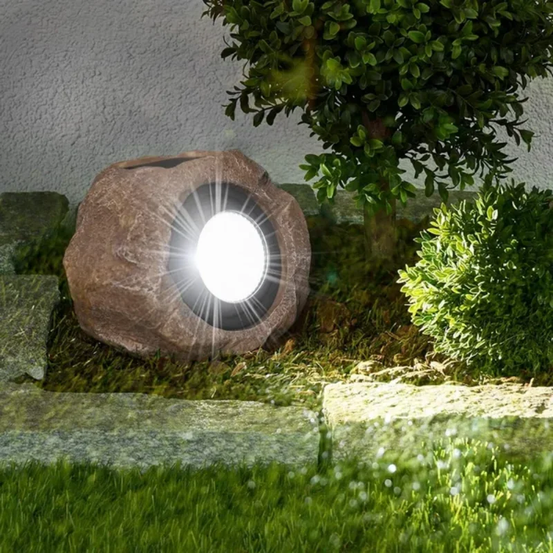 Imagem -02 - Solar Powered Outdoor Rock Lights Projectores Led à Prova Dágua Paisagem Stone Lights Pátio e Pátio Ajustável