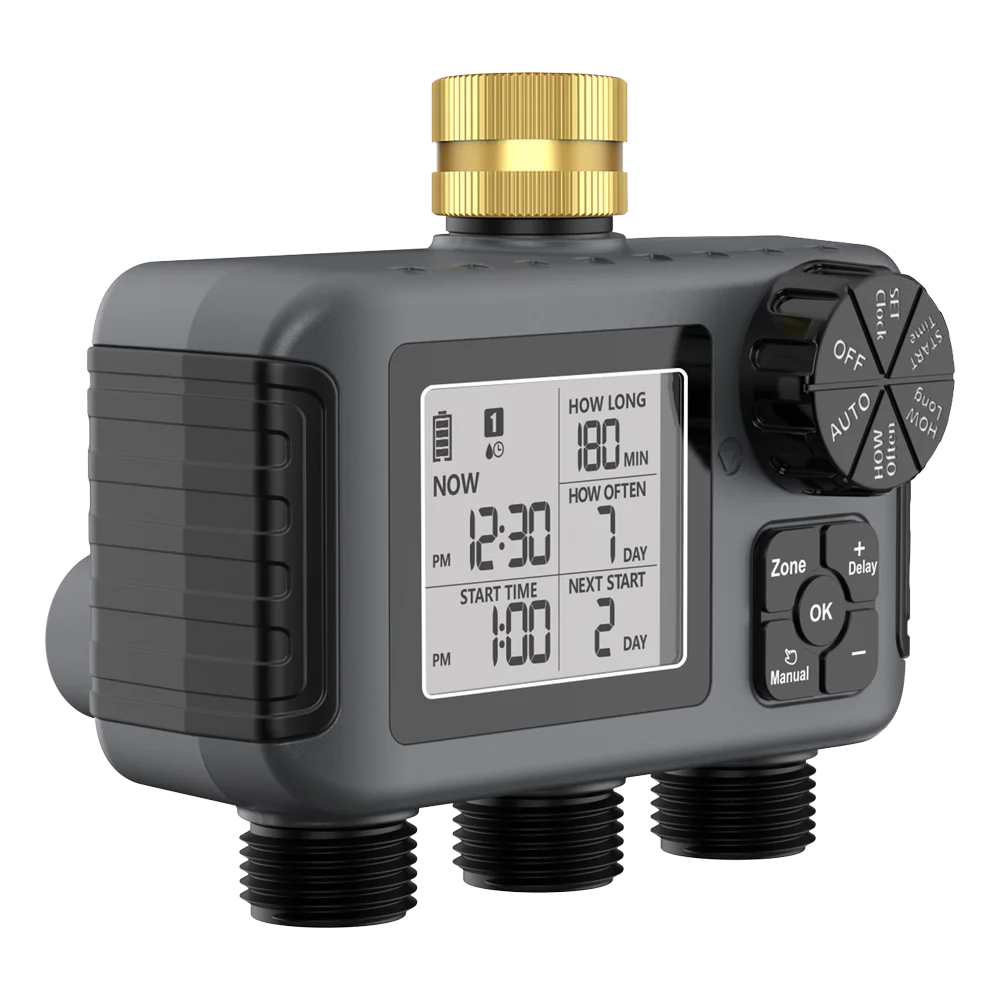 

Factory Price High Quality Waterproof Simple Setup Easy to Install Long Battery Life 3-ZONE Digital Water Timer