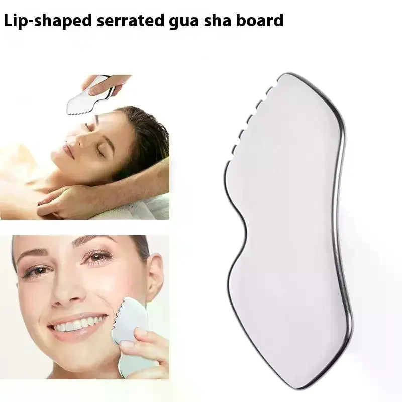 Rolo facial gua sha beleza rosto pescoço massagem ferramenta de aço inoxidável pele aperto face lifting cuidados beleza rolo massagem