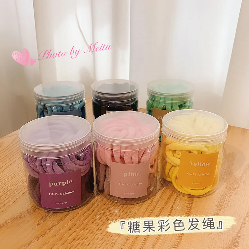 

50pcs Gradual Color Hair Ties Seamless High Elasticity Candy Color Elastic Ropes for Girls Women Hair Accessories