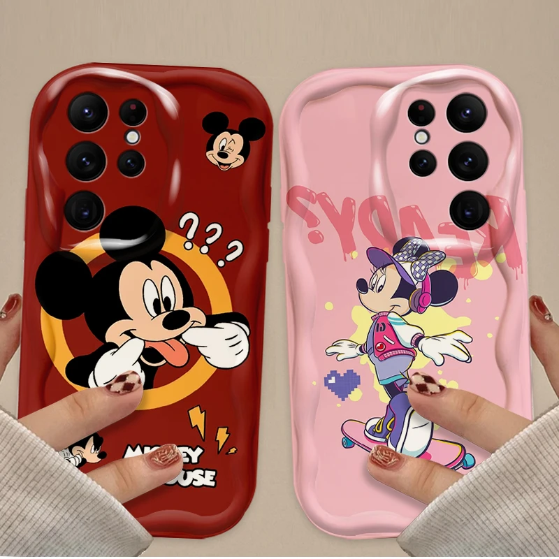 Disney Mickey Minnie Case For Samsung Galaxy S24 Ultra S23 S22 Plus S21 S20 FE A25 A55 A35 5G Soft Silicone Shockproof Funda