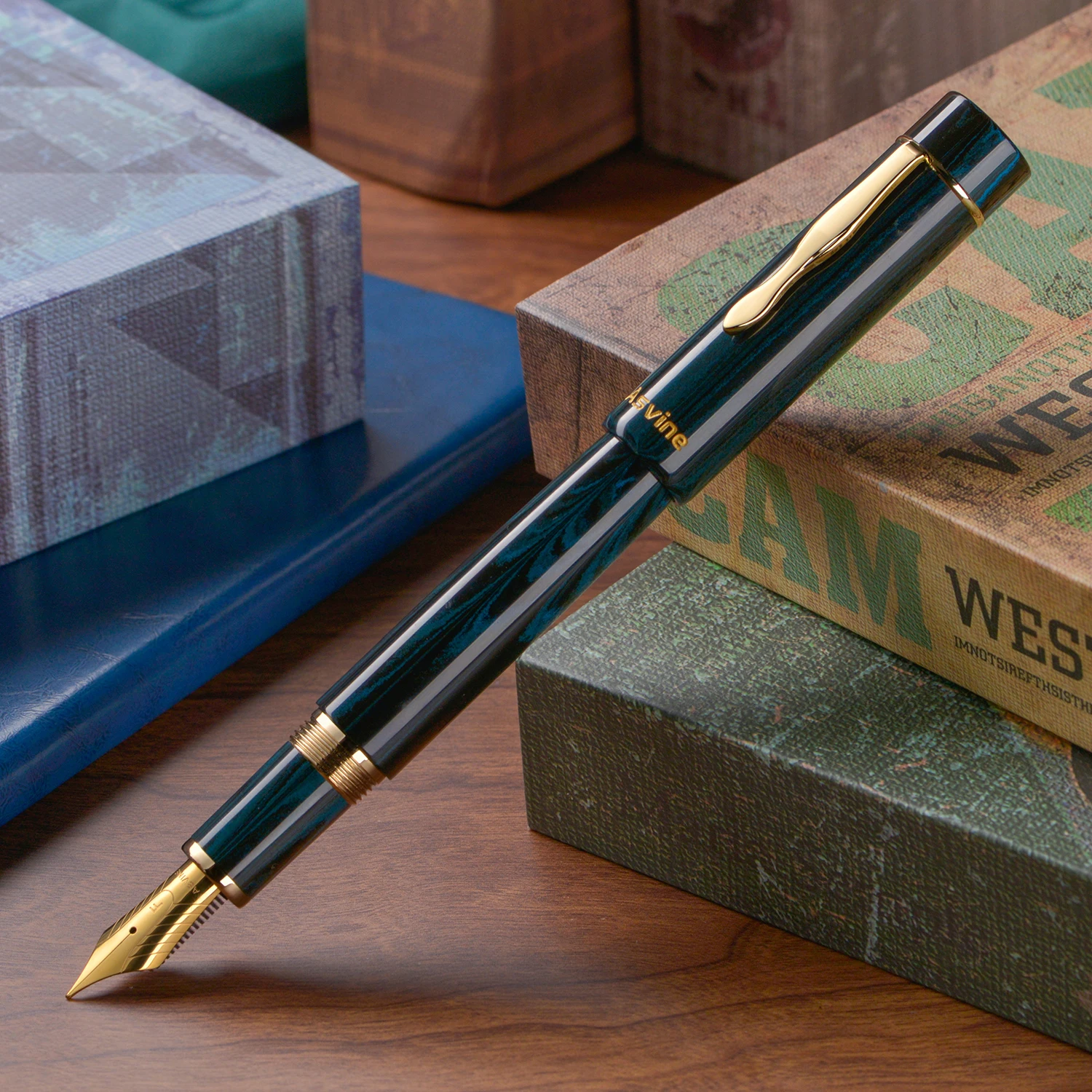 

New Asvine C2000 Ebonite Cumberland Fountain Pen Large NO.8 Nib EF/F/M/Stub 1.1 Nib,luxury Germany Design Writing Pen