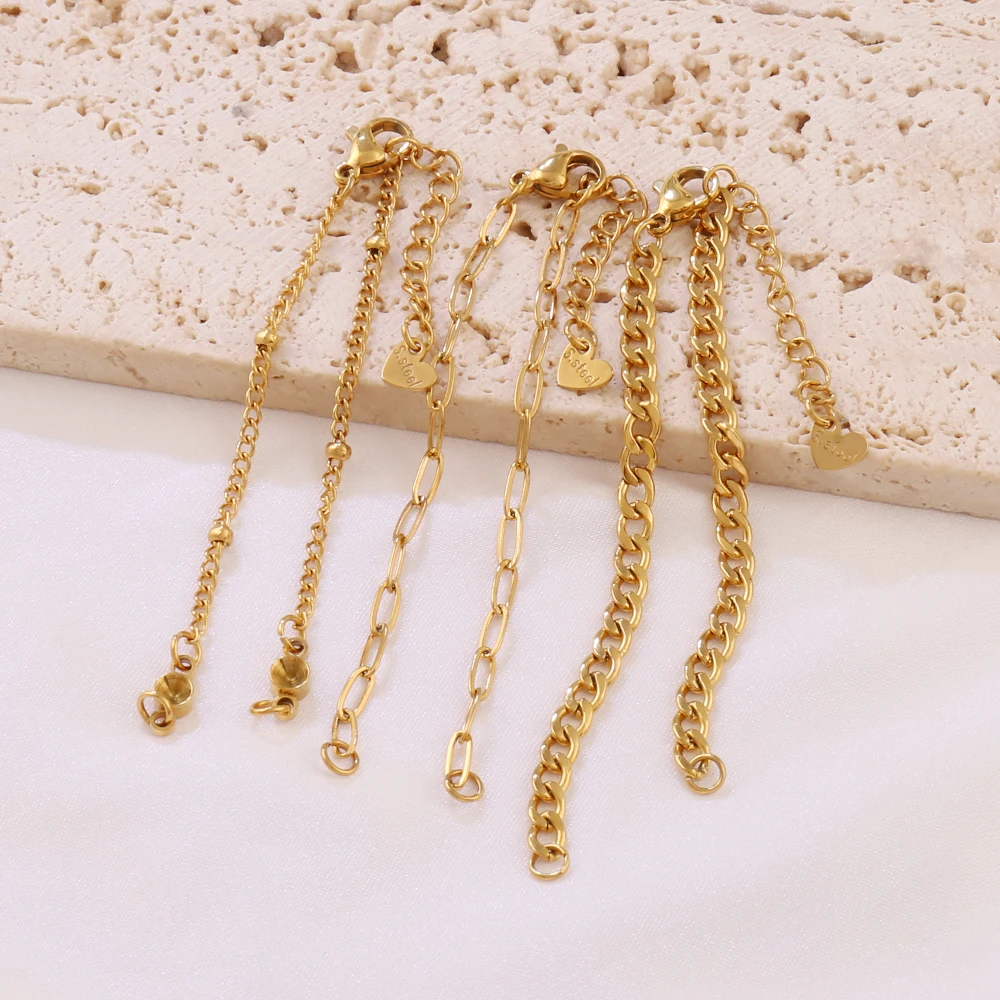 3 قطعة الفولاذ المقاوم للصدأ ربط سلسلة سوار قاعدة DIY بها بنفسك صنع المجوهرات النتائج 18K مطلية بالذهب أساور مجوهرات اكسسوارات #4