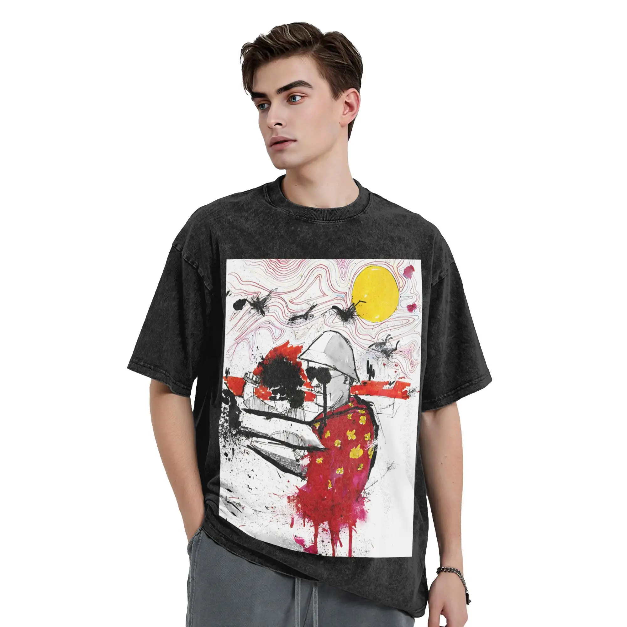 الخوف والكراهية في لاس فيغاس تي شيرت للرجال مضحك القطن الخالص تي شيرت جولة الرقبة قصيرة الأكمام تي شيرت ملابس الكبار