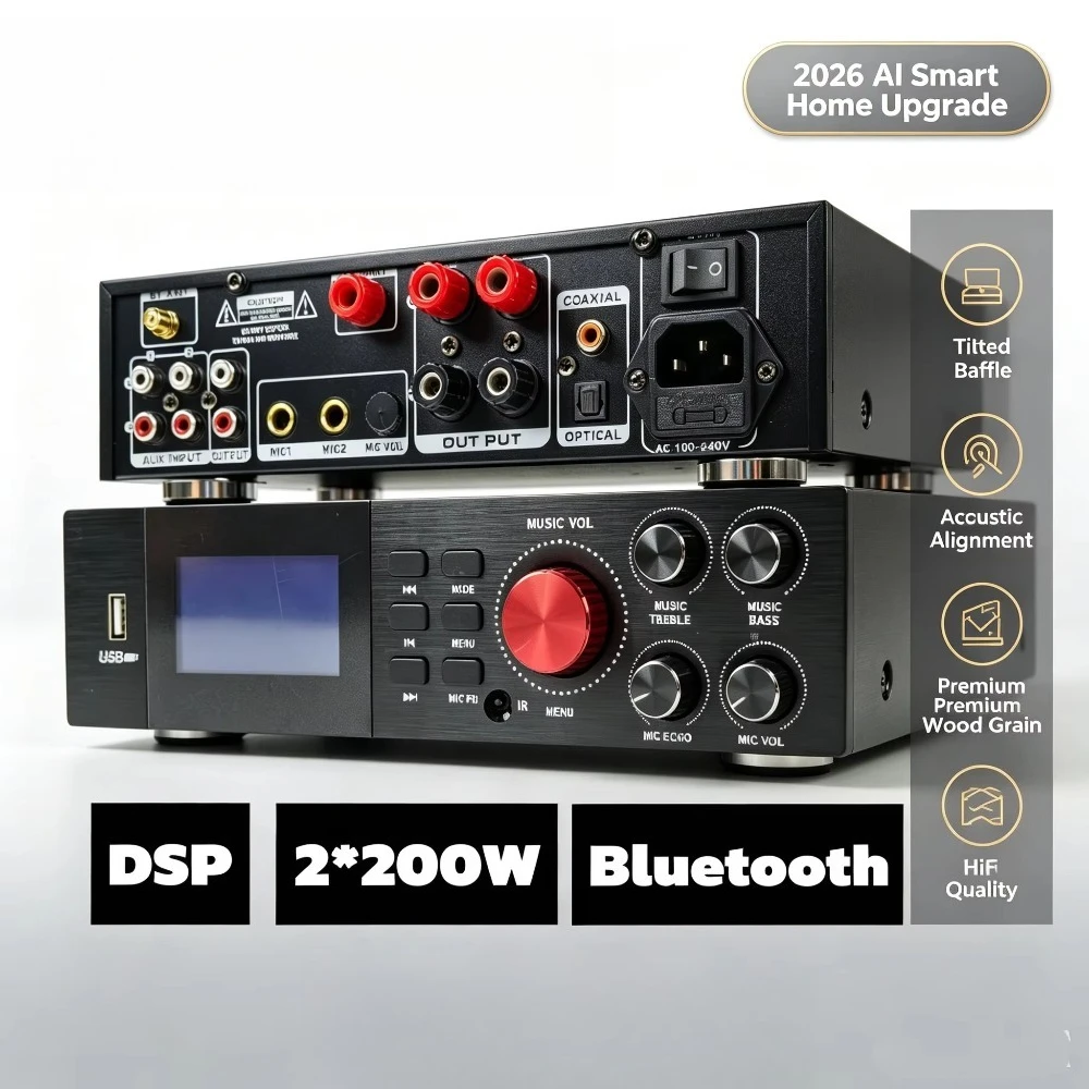 K200 High Power  Audio Amplifier With DSP Digital Mixer For Home Theater