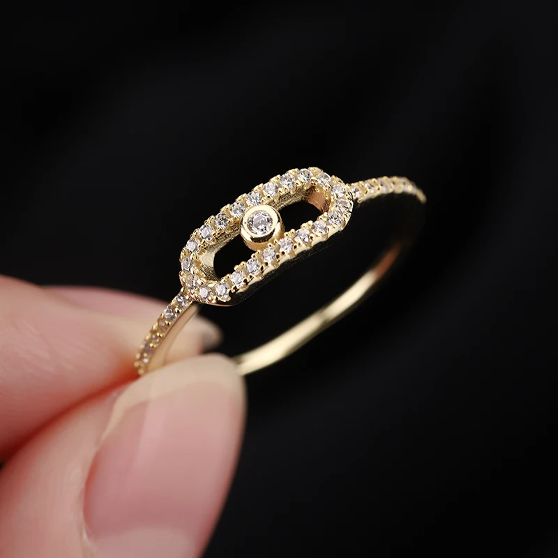 خاتم نسائي رائع من الفضة الإسترليني عيار 925 على شكل هندسي أنيق مجوهرات نسائية هدية للذكرى السنوية خاتم الزواج